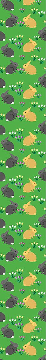 patterned-wallpaper-rabbits-on-a-field-with-crocus