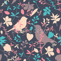 patterned-wallpaper-birds-behind-floral-thicket