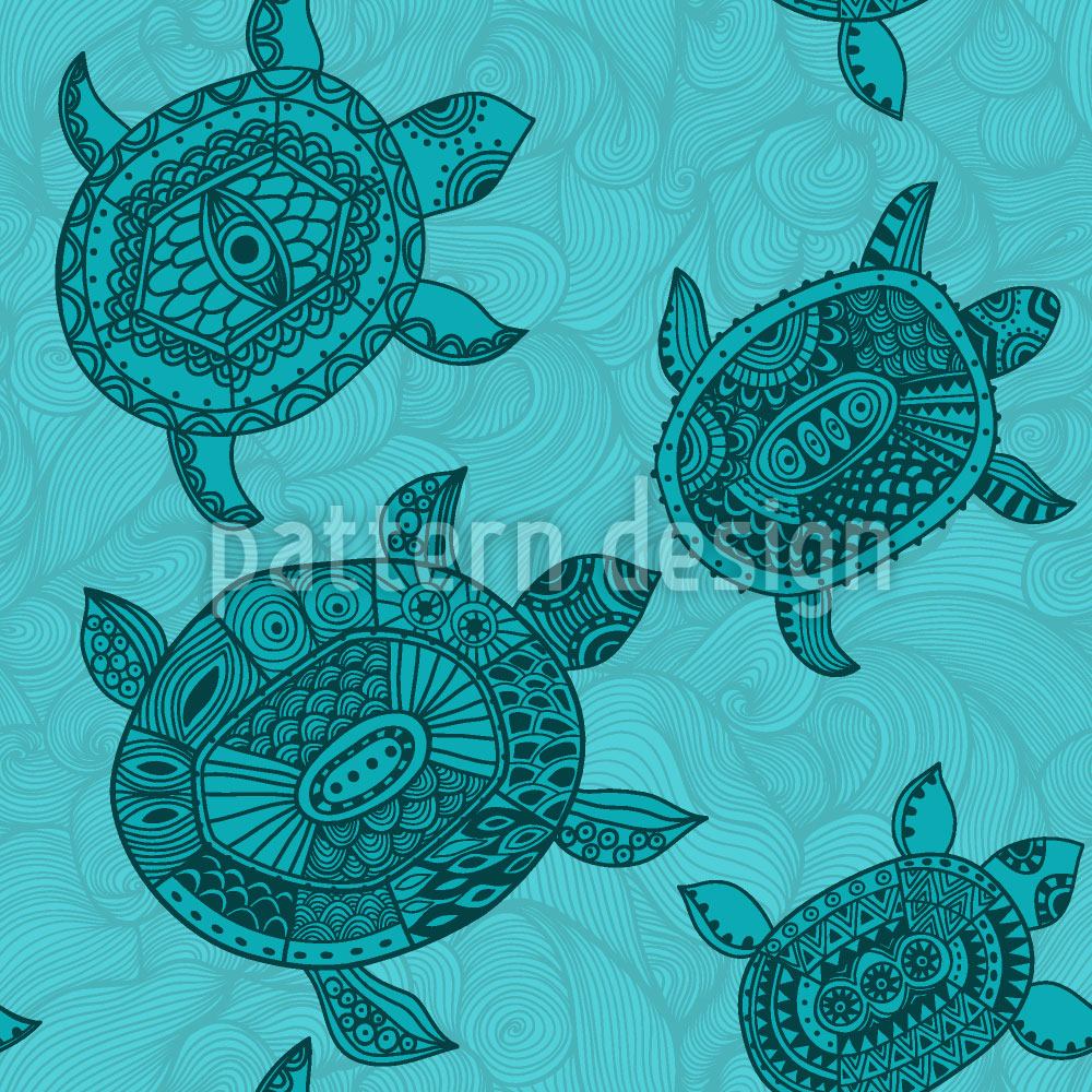 patterned-wallpaper-polynesian-sea-turtles