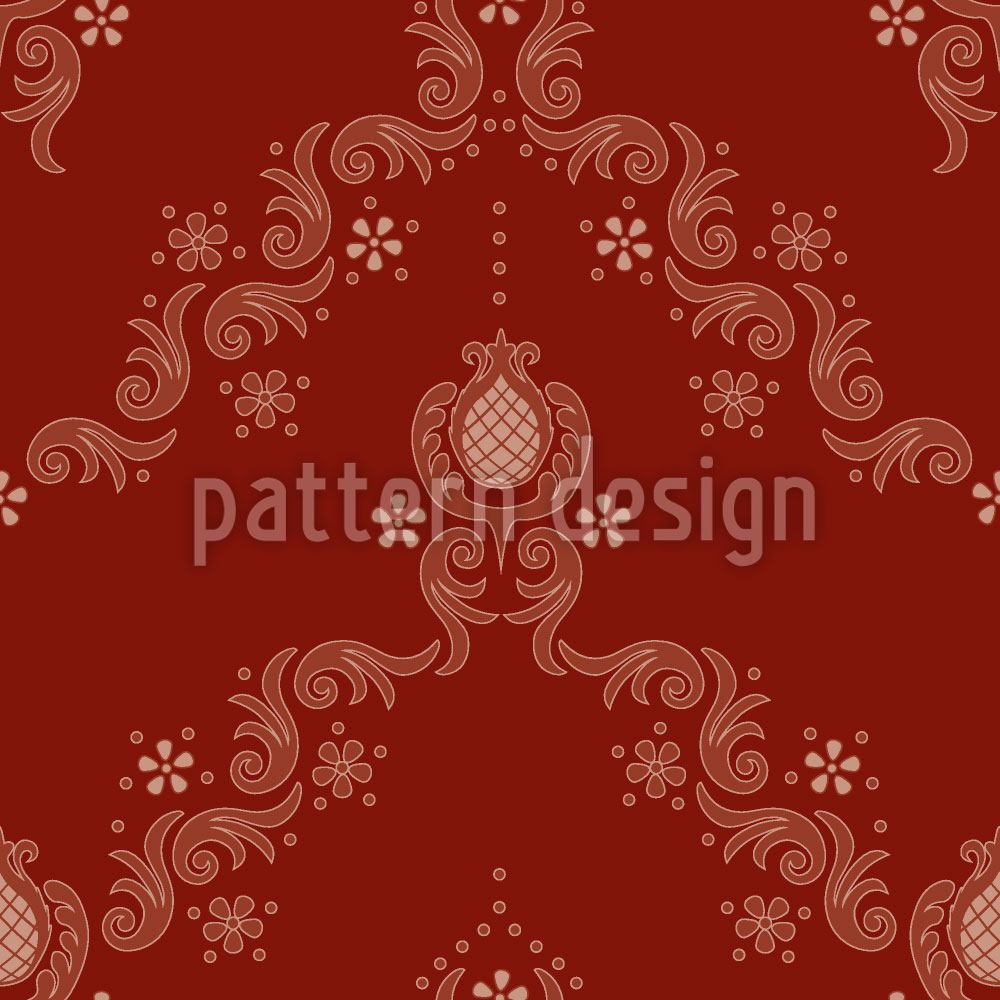 patterned-wallpaper-floral-baroque-red