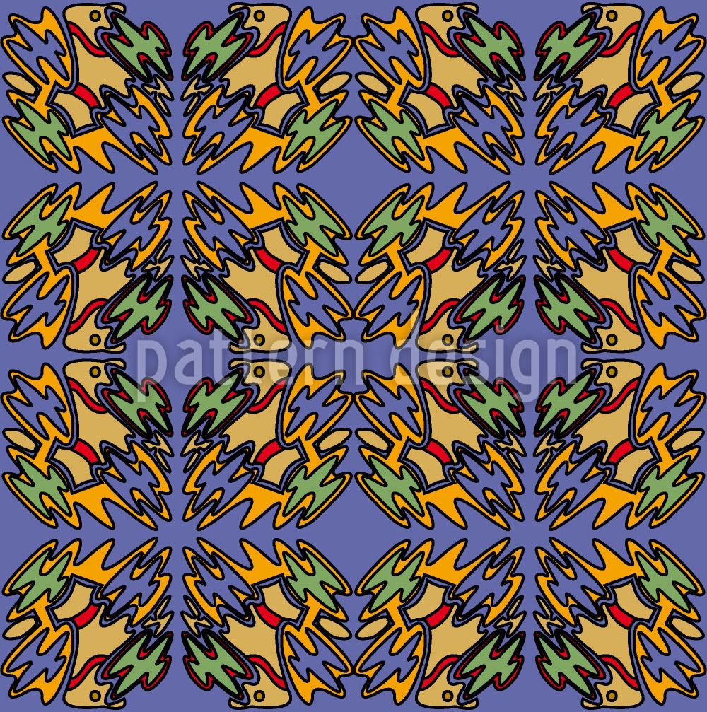 patterned-wallpaper-ethno-bird-blue