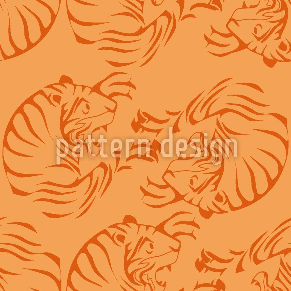 patterned-wallpaper-orange-tigers