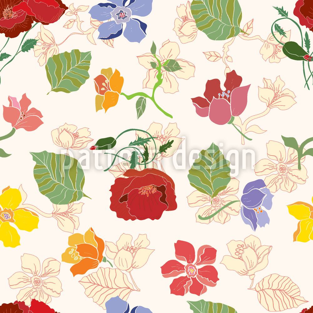 patterned-wallpaper-garden-flowers