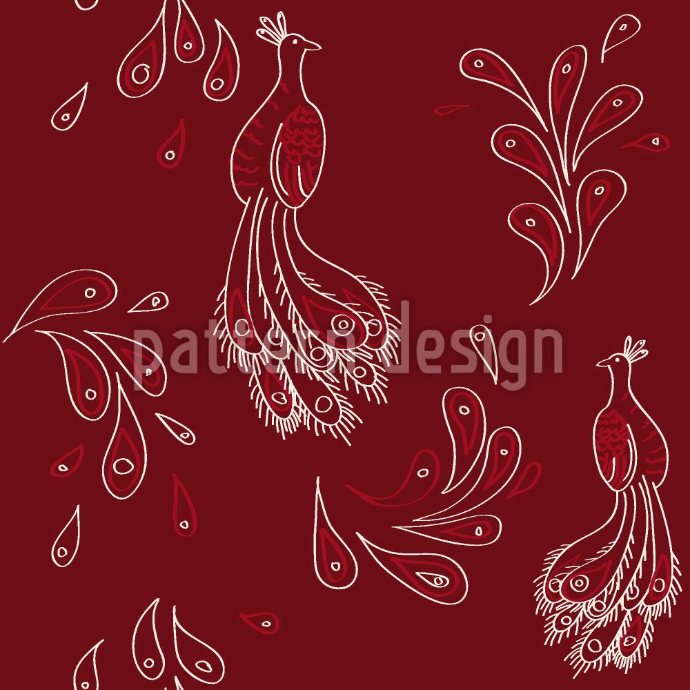 patterned-wallpaper-maharani-red