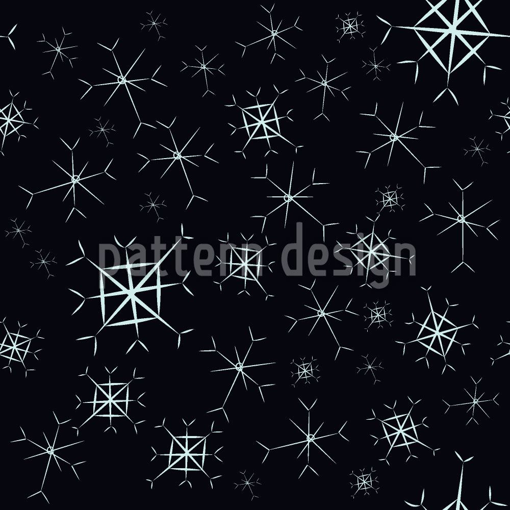 patterned-wallpaper-sparkling-snowflakes