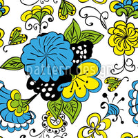 patterned-wallpaper-flower-doodle