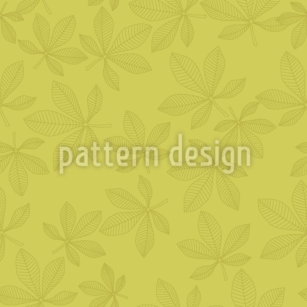 patterned-wallpaper-chestnut-leaves-green