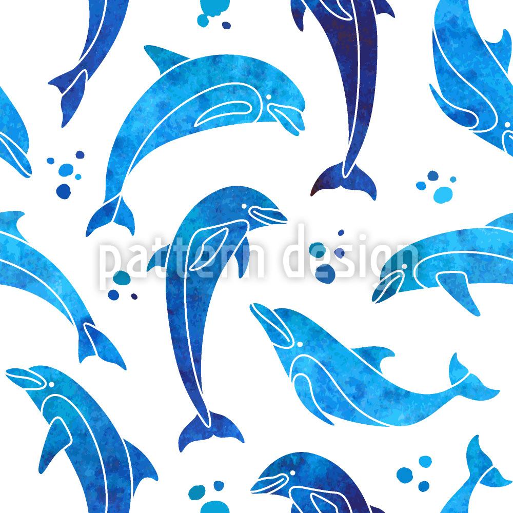 patterned-wallpaper-dolphins-in-water-color