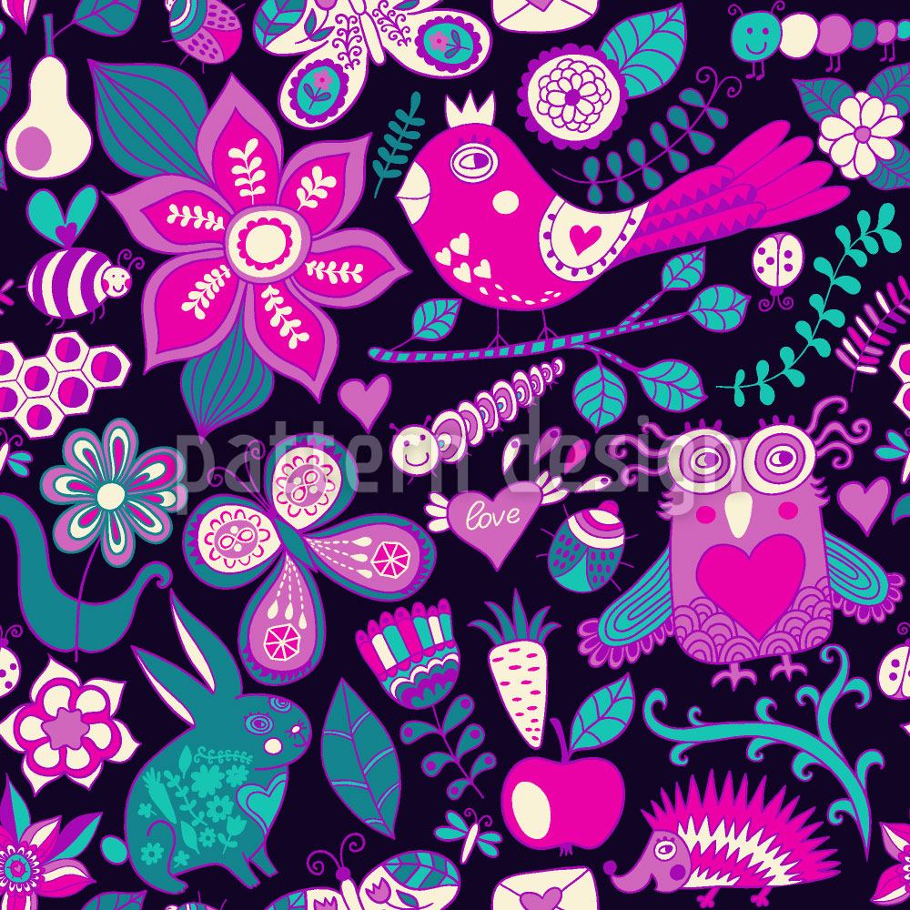 patterned-wallpaper-valentines-day-in-the-magic-forest