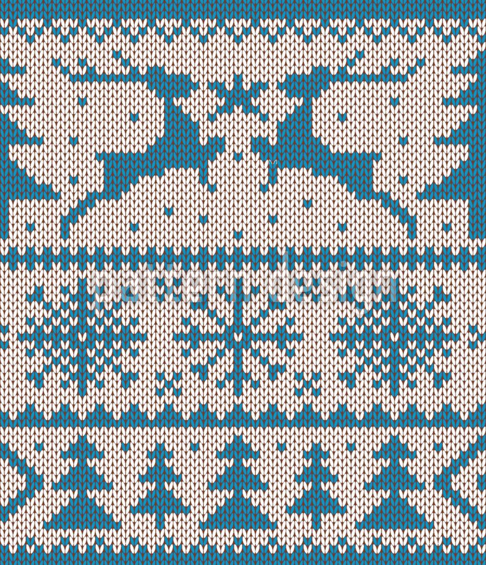 patterned-wallpaper-knitted-deer-crossing-blue