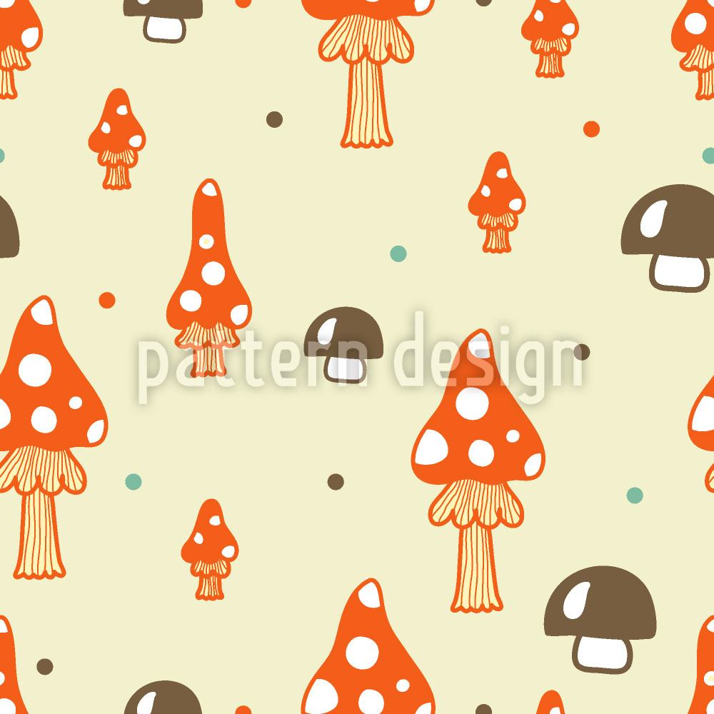 patterned-wallpaper-the-mushrooms-in-the-woods