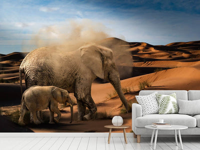 photo-wallpaper-elephants-in-the-desert