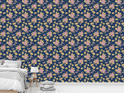 patterned-wallpaper-darkblue-bouquet