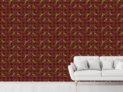 patterned-wallpaper-wood-strawberries