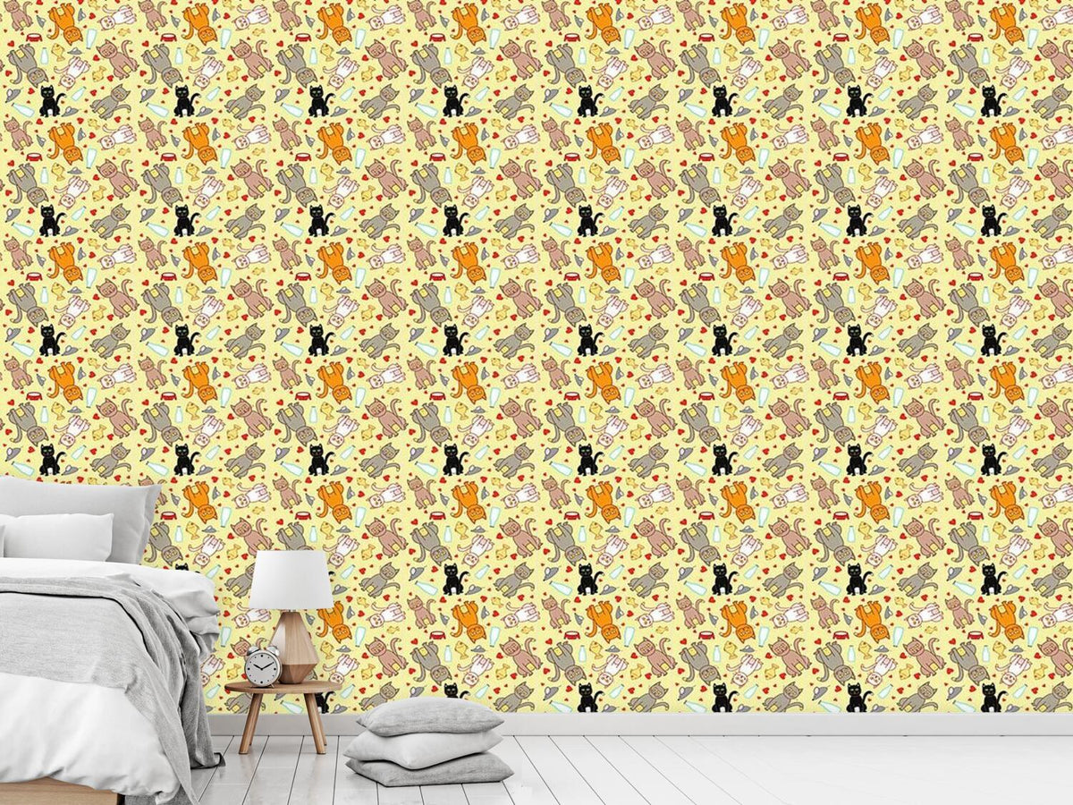 patterned-wallpaper-we-love-cats