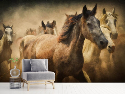 photo-wallpaper-painting-wild-horses