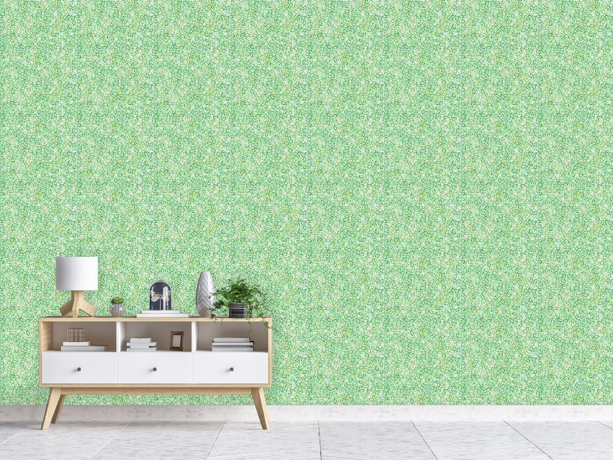 patterned-wallpaper-covered-with-leaves