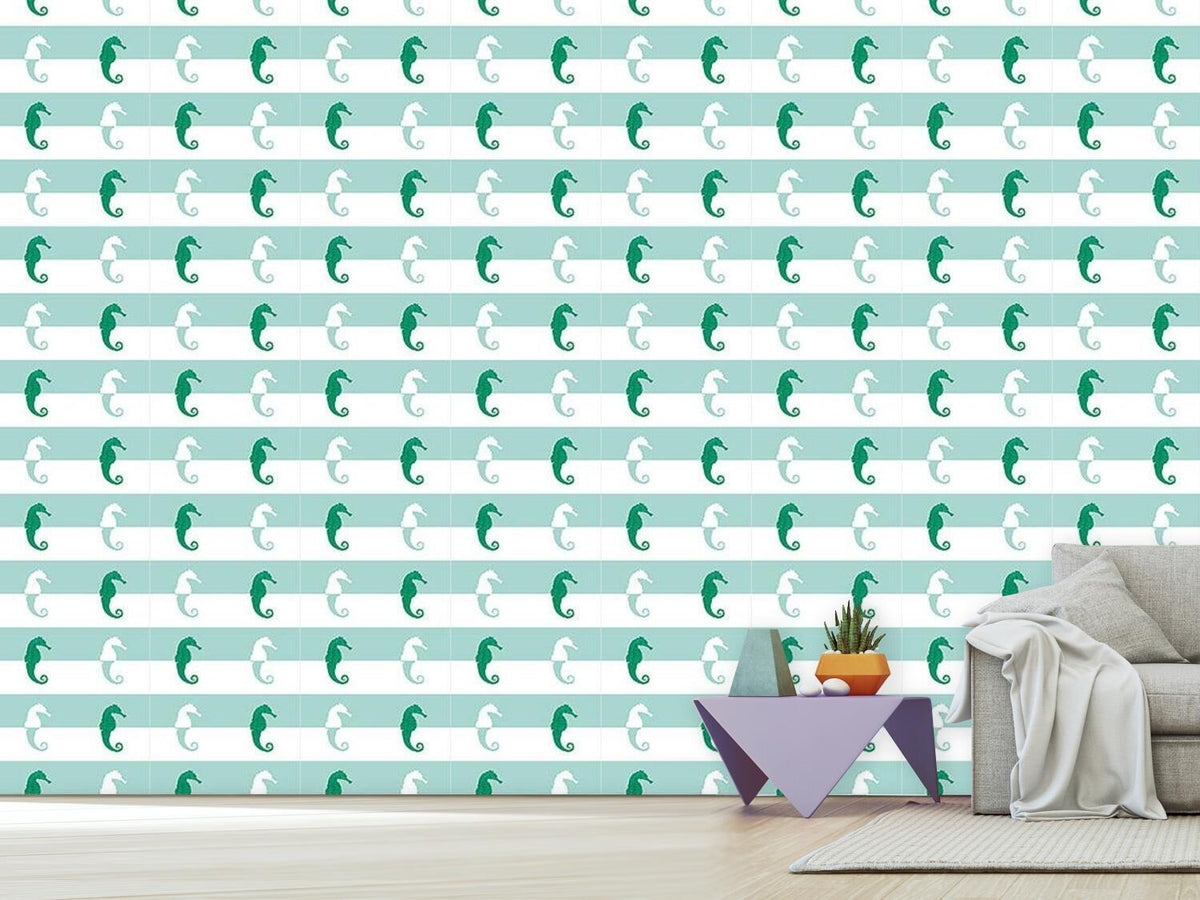 patterned-wallpaper-seahorses-on-stripes