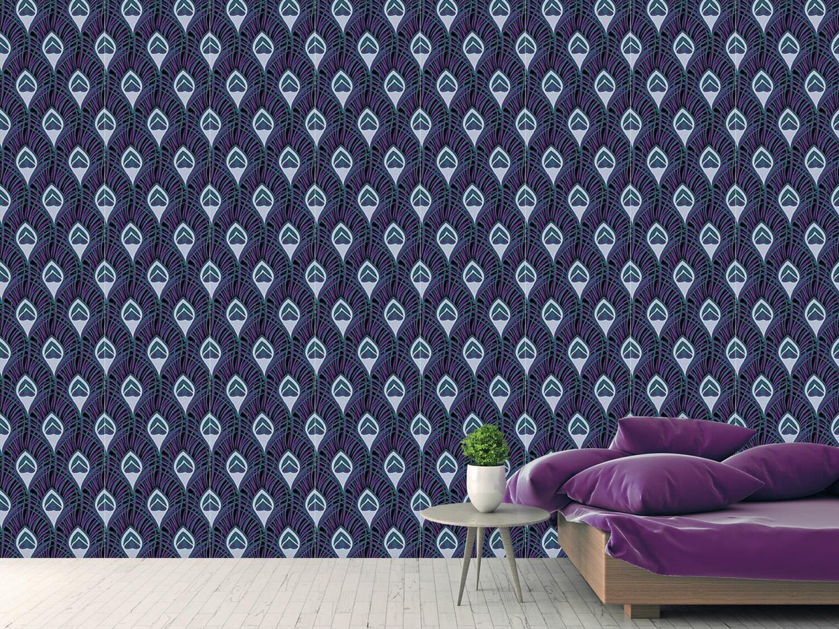 patterned-wallpaper-nocturnal-peacock-feathers