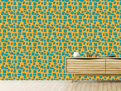 patterned-wallpaper-turquoise-trapezoids