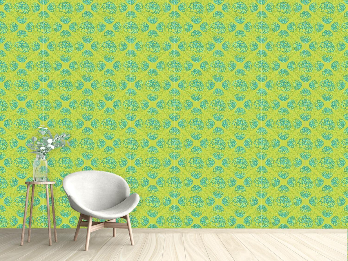 patterned-wallpaper-rose-dream-in-limegreen