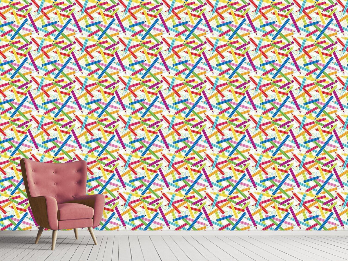 patterned-wallpaper-colored-pencils