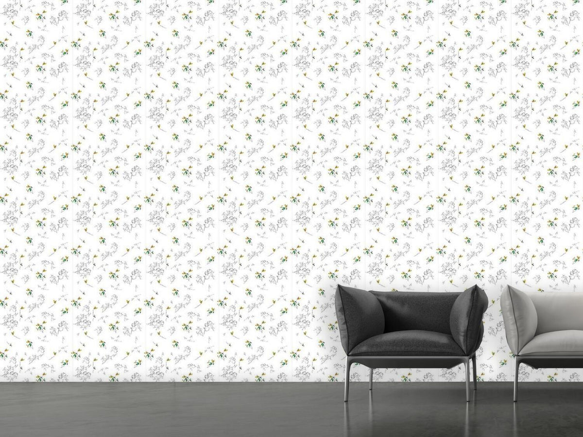 patterned-wallpaper-summer-flower-drawing