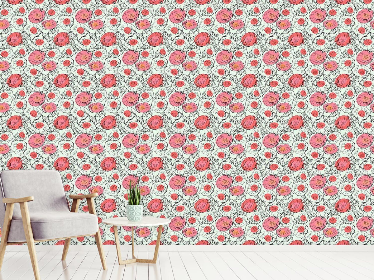 patterned-wallpaper-poppy-flowers