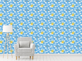 patterned-wallpaper-sunshine-and-rainbows