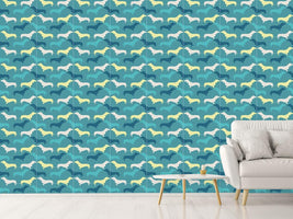 patterned-wallpaper-dachshund-petrol