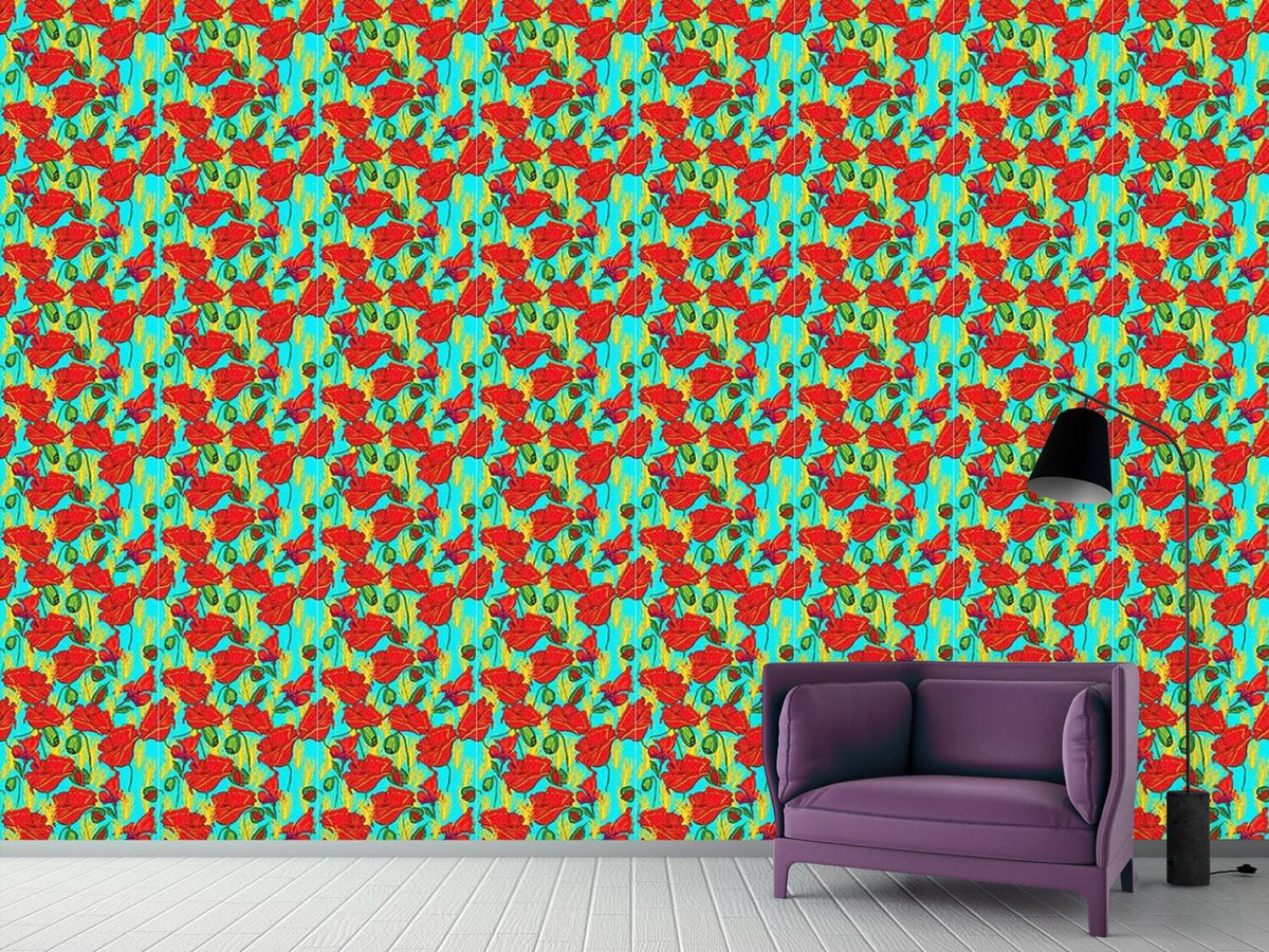 patterned-wallpaper-poppies