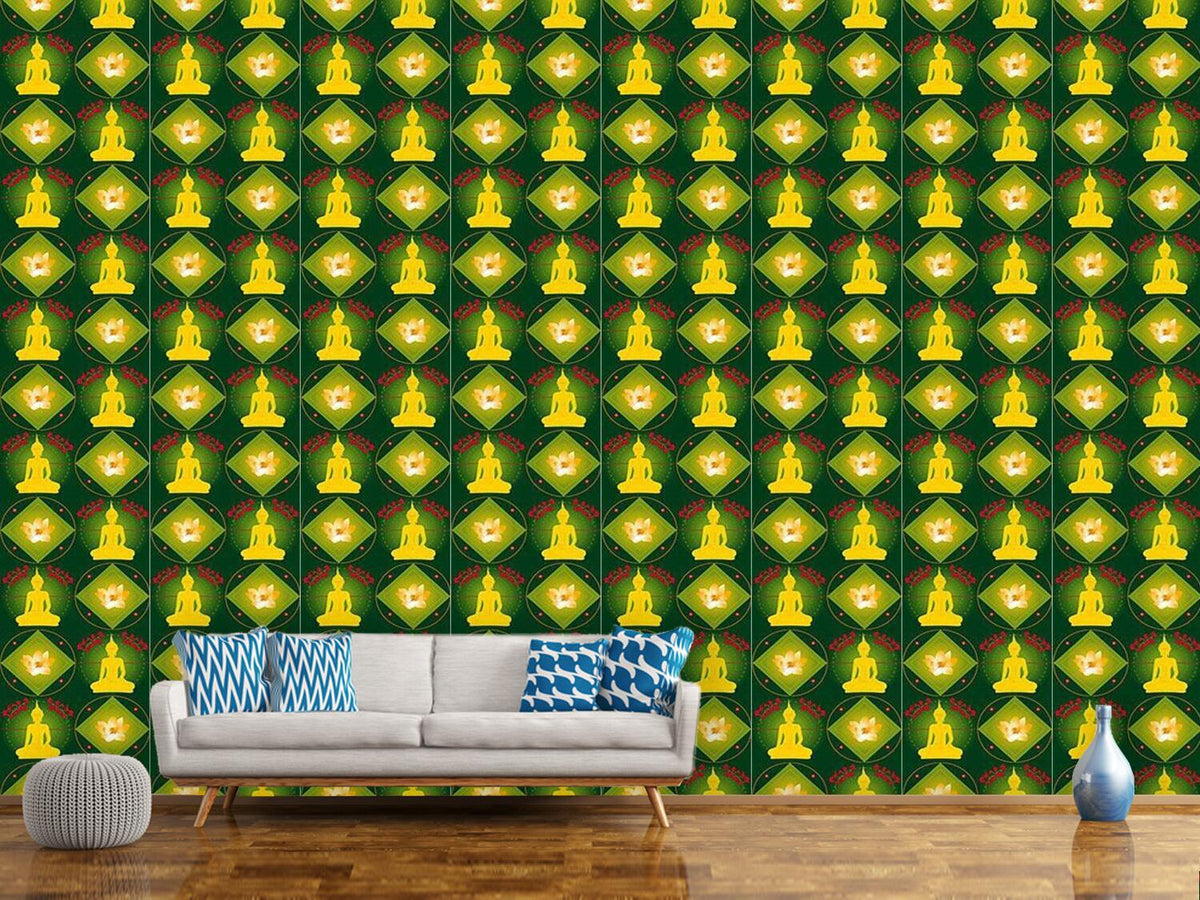 patterned-wallpaper-bangkok-green