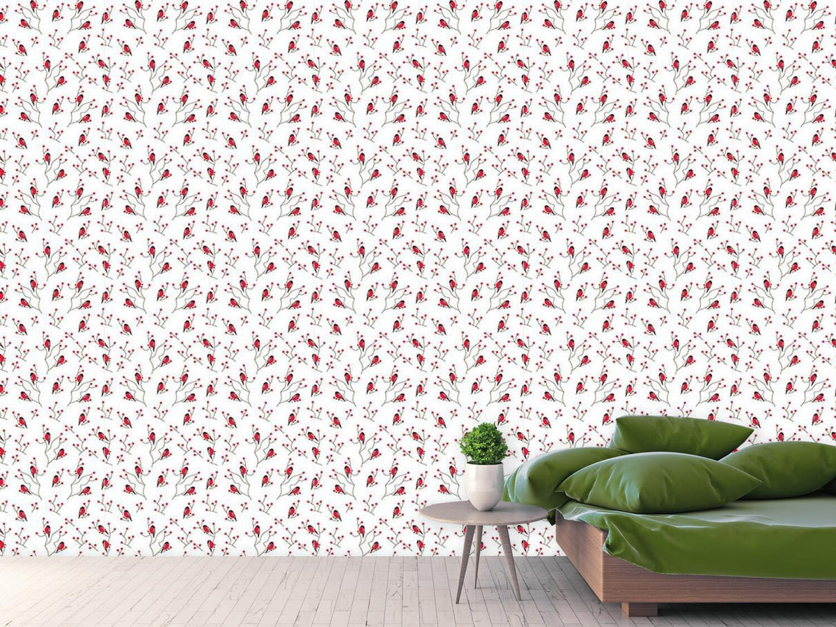 patterned-wallpaper-finch-on-a-branch