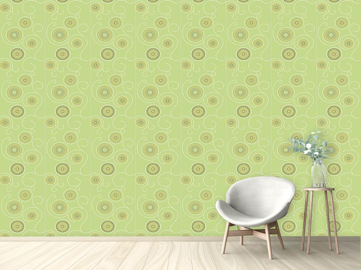 patterned-wallpaper-aboriginal-twirls-green