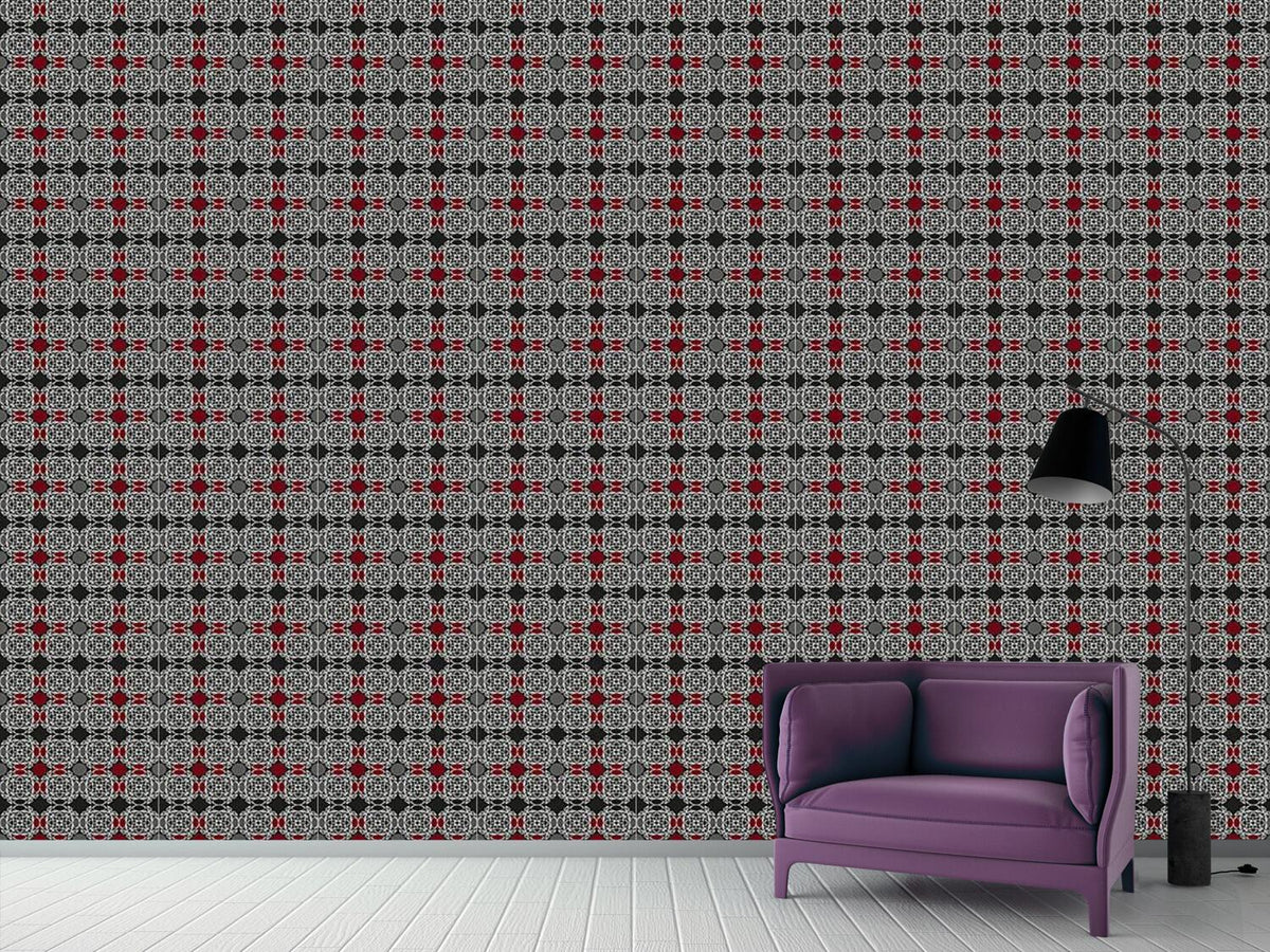 patterned-wallpaper-behind-the-ornaments