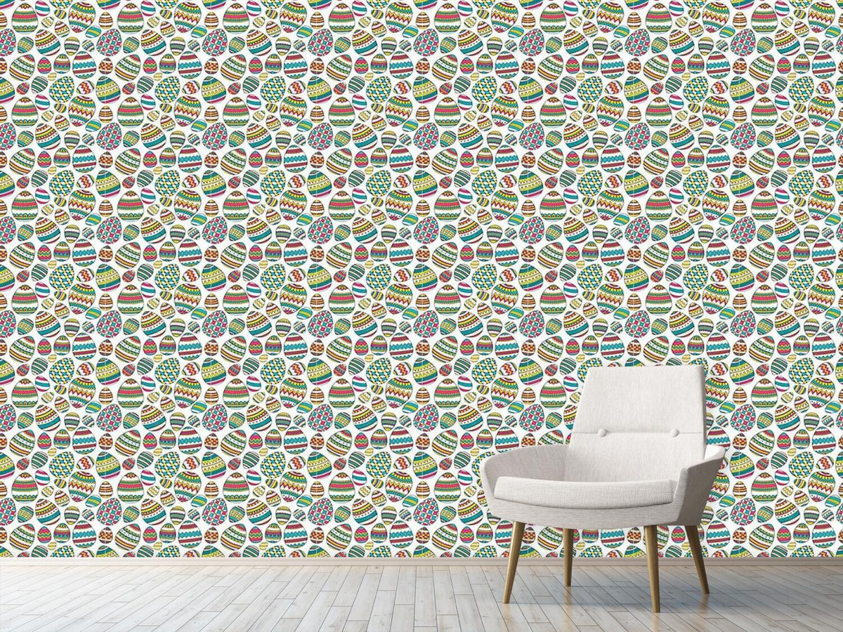 patterned-wallpaper-decorated-eggs