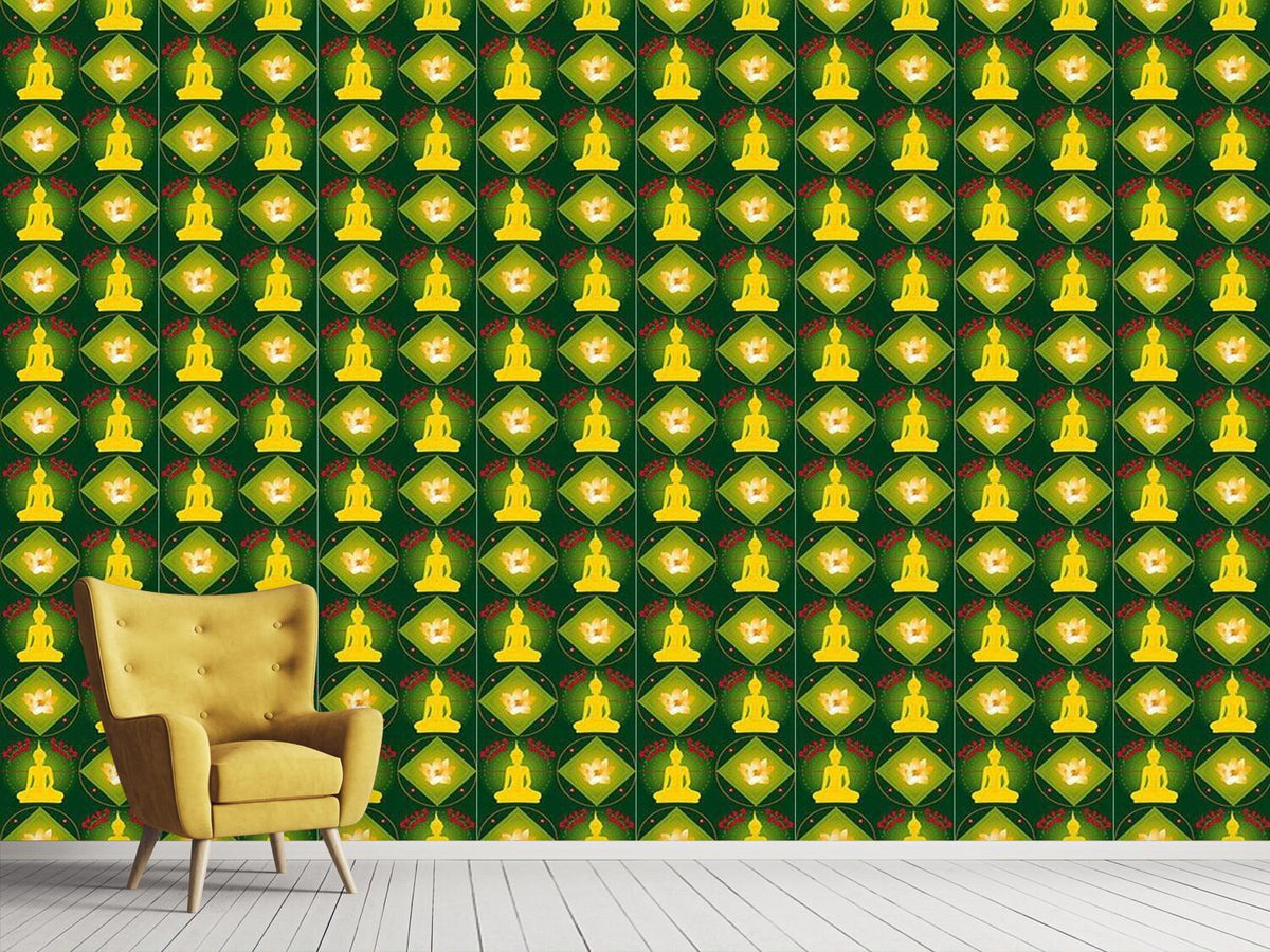 patterned-wallpaper-bangkok-green