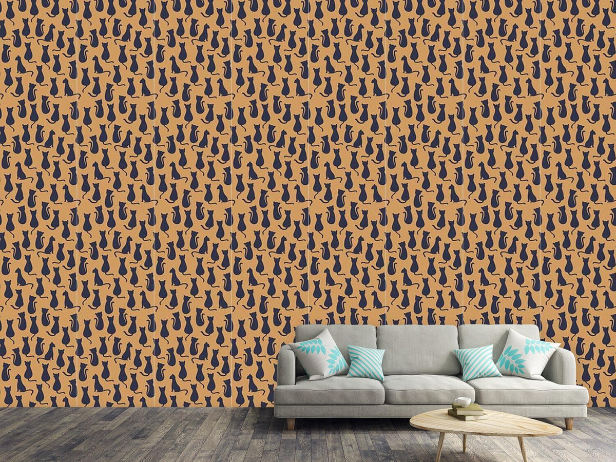 patterned-wallpaper-cat-silhouettes