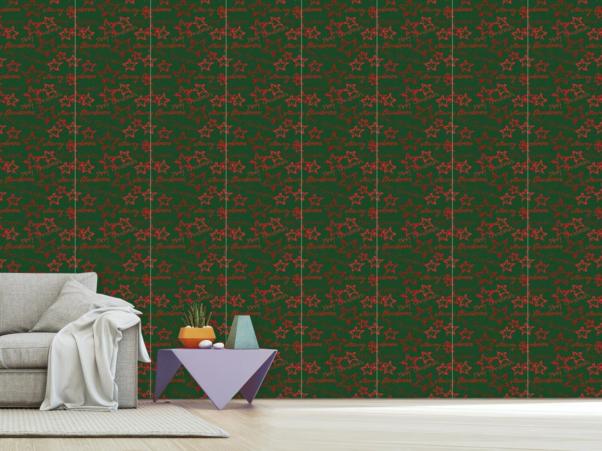 patterned-wallpaper-merry-christmas-green