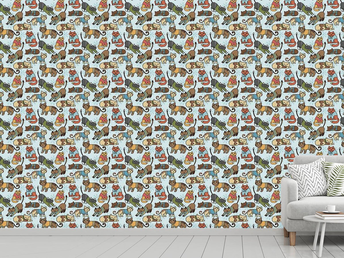 patterned-wallpaper-winter-cats