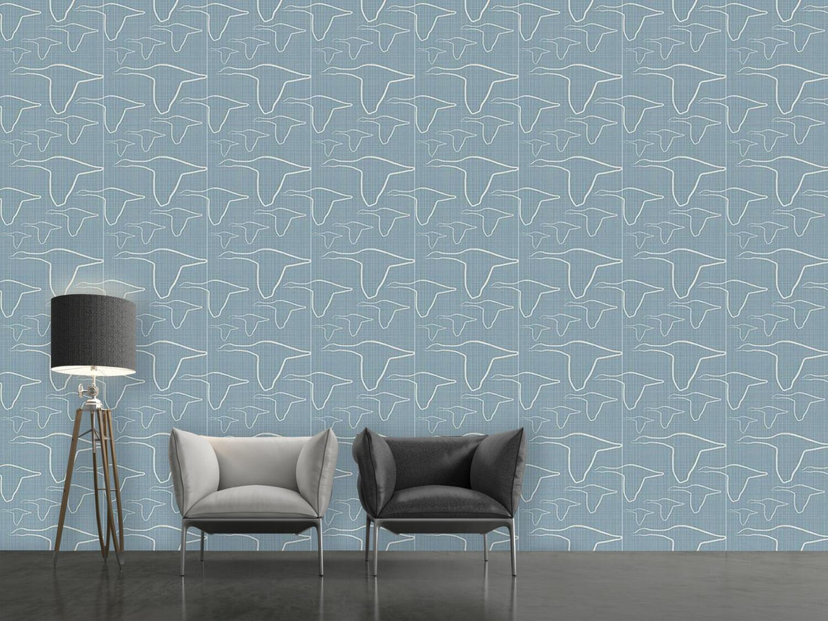 patterned-wallpaper-the-geese-fly-on-denim