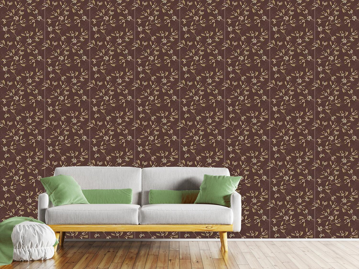 patterned-wallpaper-mistletoe-brown