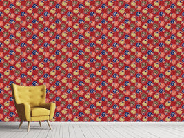 patterned-wallpaper-spiky-red