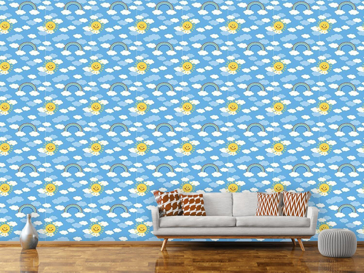 patterned-wallpaper-sunshine-and-rainbows