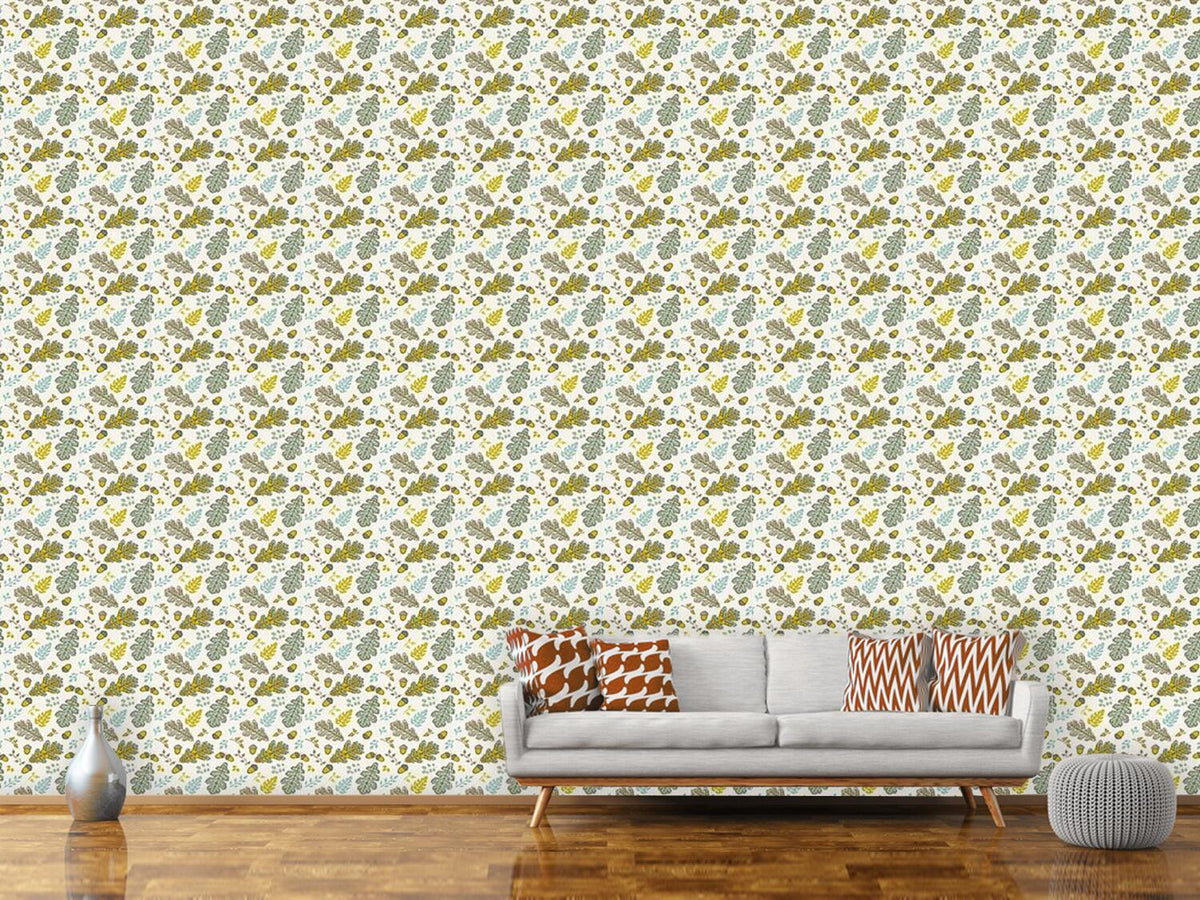 patterned-wallpaper-acorn-and-leaf