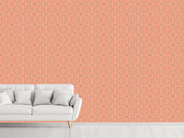 patterned-wallpaper-salmon-colored-crosses